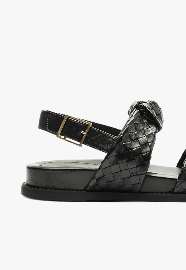 Schutz Shoes Flats Women Kareena Knot Sporty Sandal Black