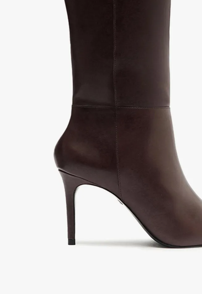 Schutz Shoes Mikki Boots Women Mikki Up Boot Dark Brown