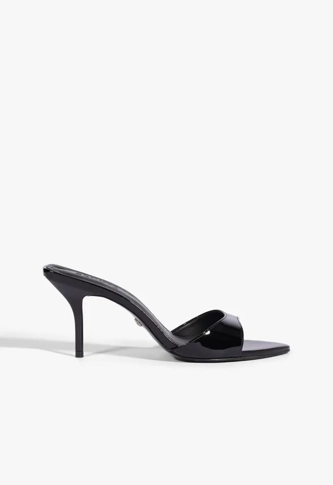 Schutz Shoes Mules Women Elodie Patent Leather Sandal Black