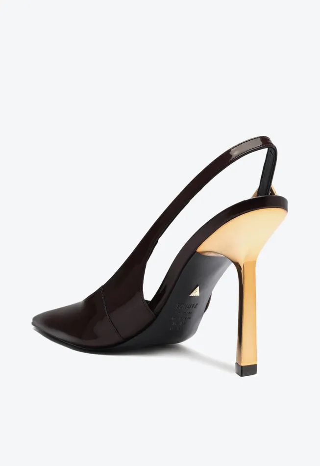Schutz Shoes Women Ciara Patent Leather Pump Brown