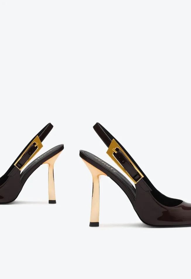 Schutz Shoes Women Ciara Patent Leather Pump Brown