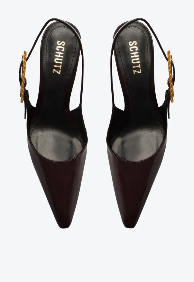 Schutz Shoes Women Ciara Patent Leather Pump Brown