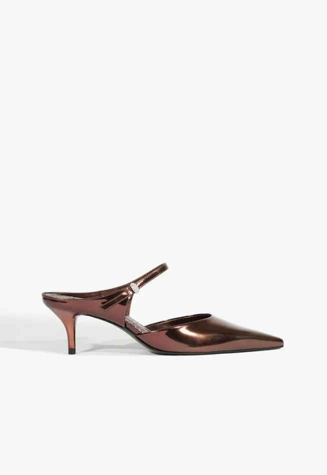 Schutz Shoes Women Tonya Mid Mule Pump Dark Brown