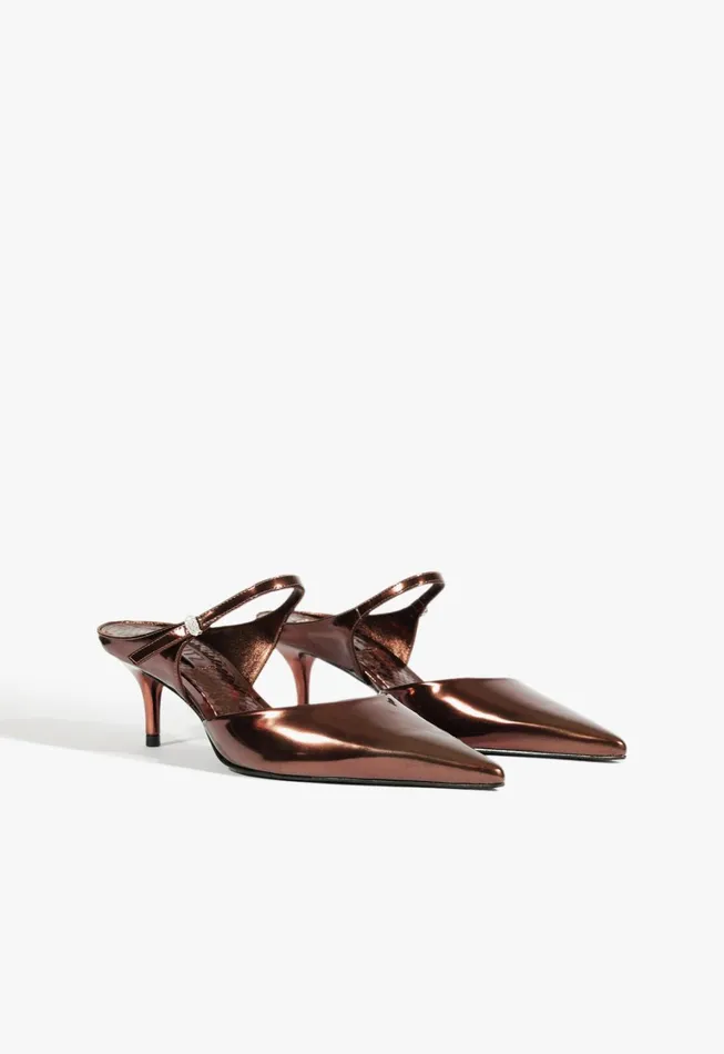 Schutz Shoes Women Tonya Mid Mule Pump Dark Brown