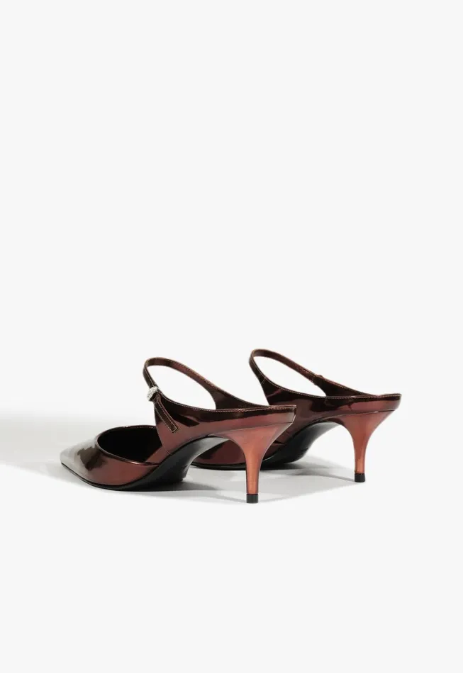 Schutz Shoes Women Tonya Mid Mule Pump Dark Brown