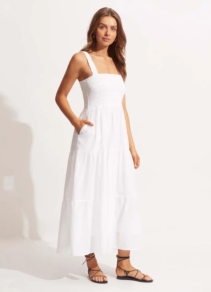 Seafolly Beach House Dress 8211 White Women Beach Dresses