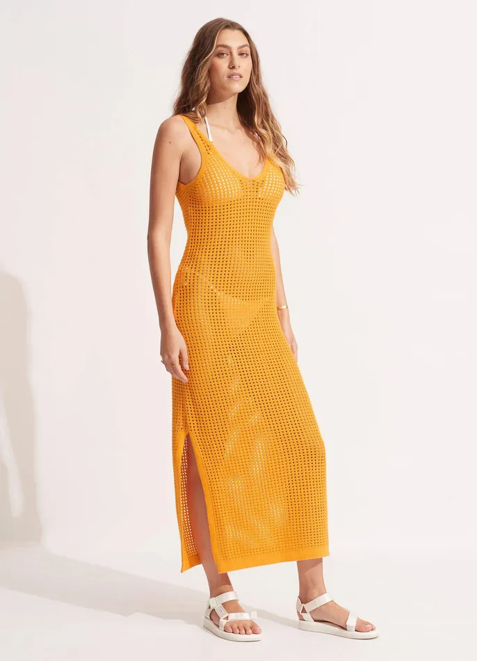 Seafolly Byron Knit Dress 8211 Rockmelon Women Beach Dresses