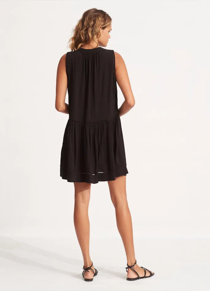 Seafolly Ladder Detail Dress 8211 Black Women Beach Dresses