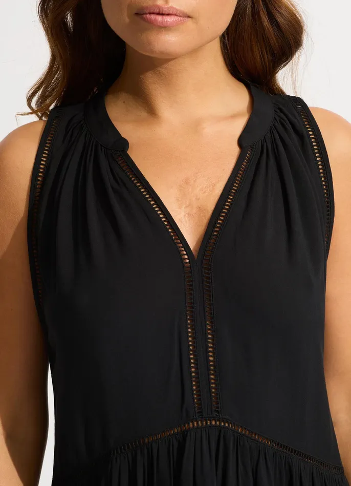 Seafolly Ladder Detail Dress 8211 Black Women Beach Dresses