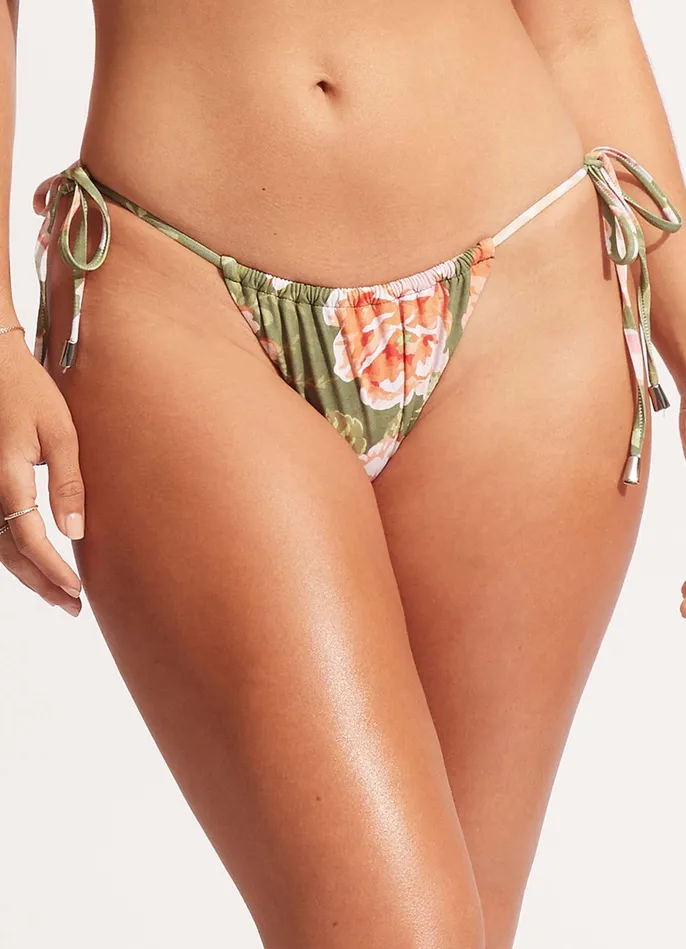 Seafolly Paradise Garden DrawstringTie Side Rio Pant 8211 Avocado Women Tie Side Seafolly Paradise Garden DrawstringTie Side Rio Pant 8211 Avocado Women Tie Side