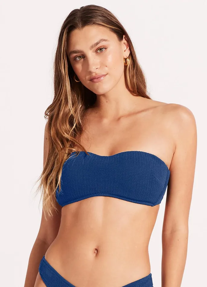 Seafolly Sea Dive Bustier Bandeau Bikini Top 8211 Ultramarine Women Bandeau