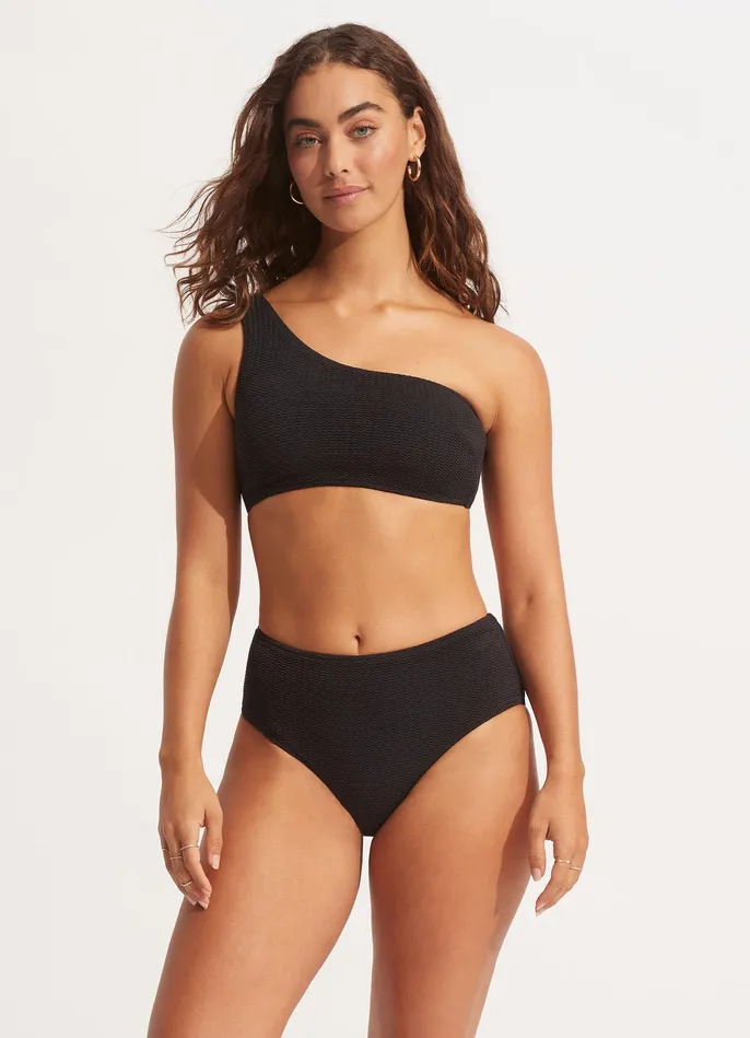 Seafolly Sea Dive Wide Side Retro 8211 Black Women More Coverage