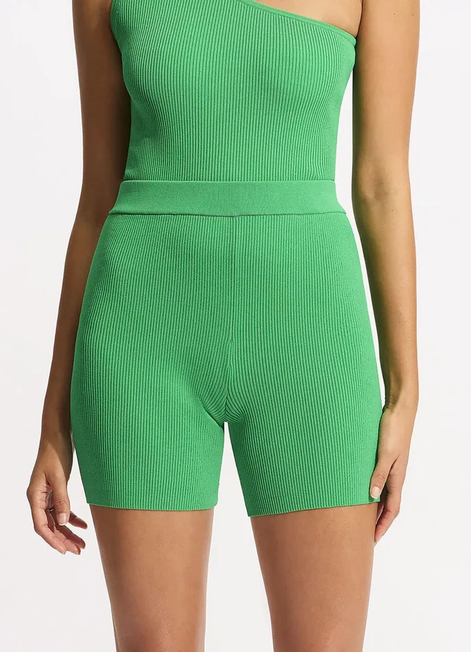 Seafolly Sea Skin Rib Knit Short 8211 Green Women Pants and Shorts