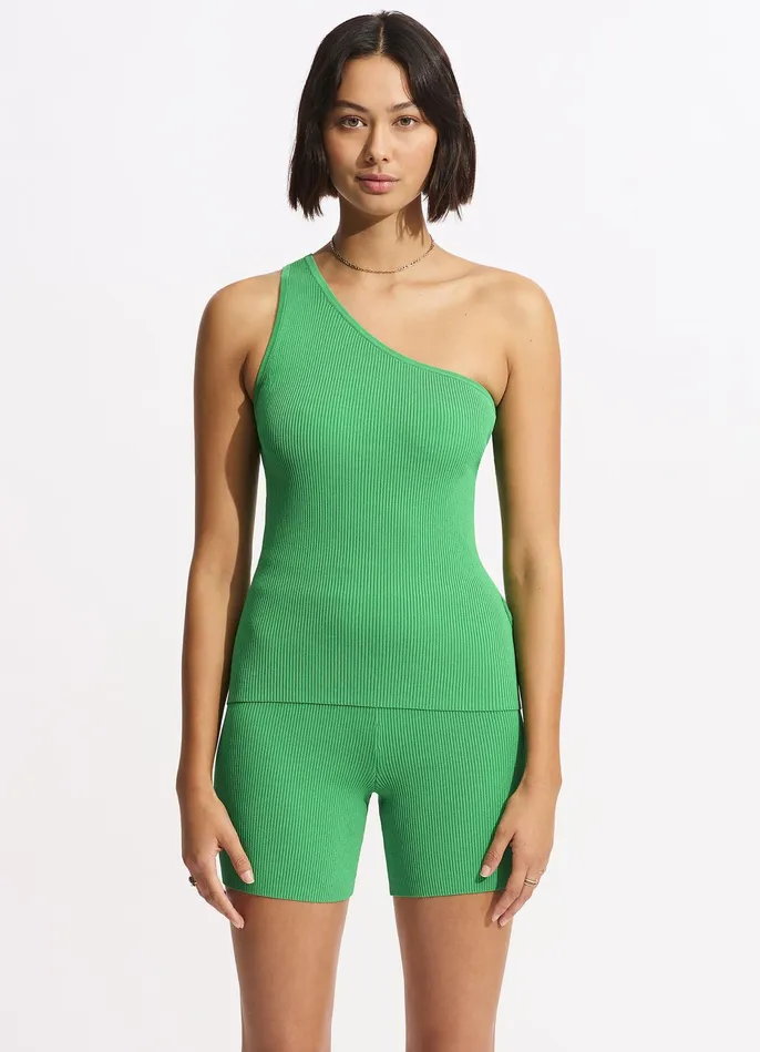 Seafolly Sea Skin Rib Knit Short 8211 Green Women Pants and Shorts