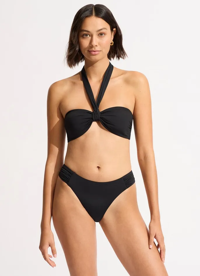 Seafolly Seafolly Collective Sash Tie Front Bandeau Bikini Top 8211 Black Women Bandeau Seafolly Seafolly Collective Sash Tie Front Bandeau Bikini Top 8211 Black Women Bandeau