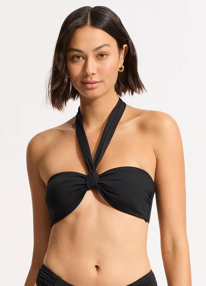 Seafolly Seafolly Collective Sash Tie Front Bandeau Bikini Top 8211 Black Women Bandeau Seafolly Seafolly Collective Sash Tie Front Bandeau Bikini Top 8211 Black Women Bandeau