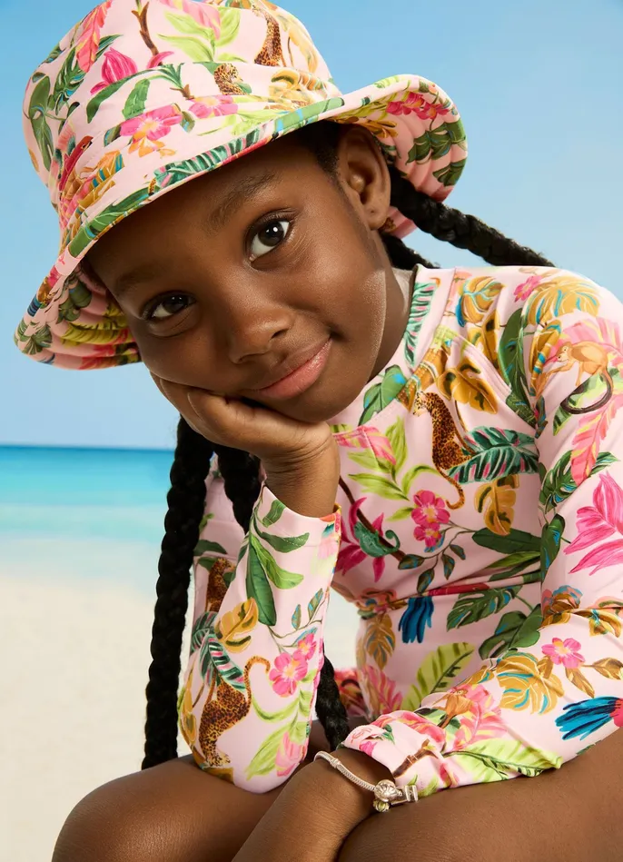 Seafolly Tropical Dreams Girls Bucket Hat 8211 Trop Pink Girls Accessories