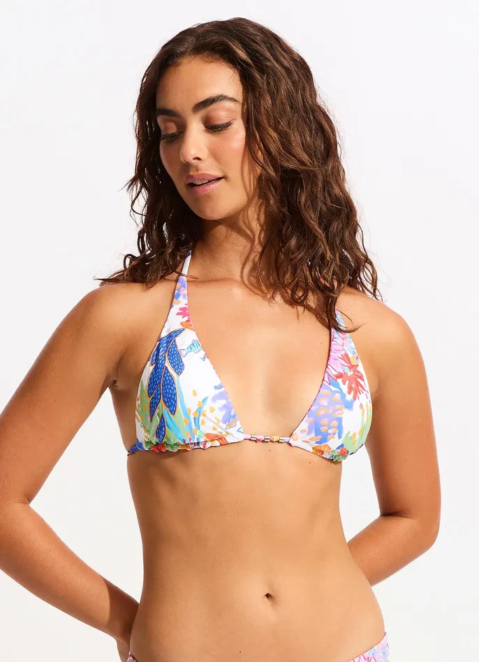 Seafolly Under The Sea Reversible Slide Triangle Bikini Top 8211 White Women Triangle