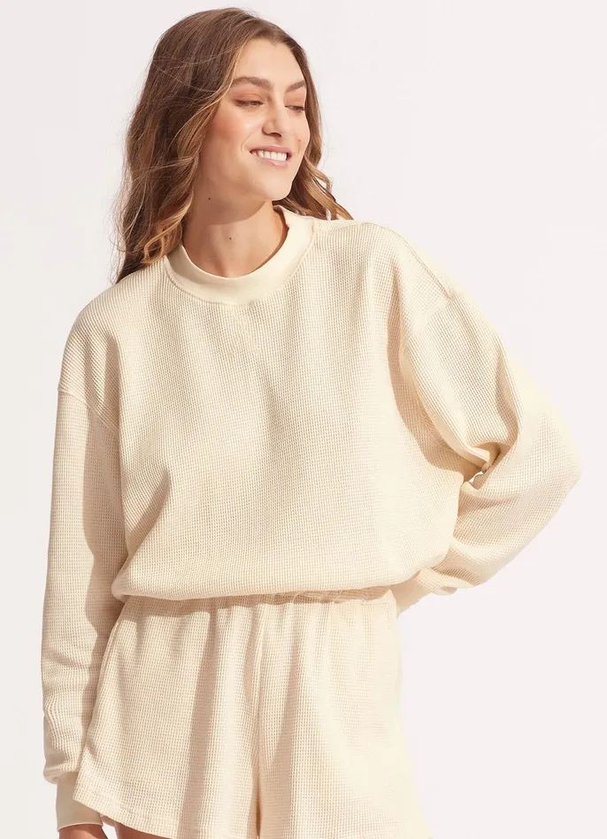 Seafolly Waffle Sweat Top 8211 Natural Women Tops
