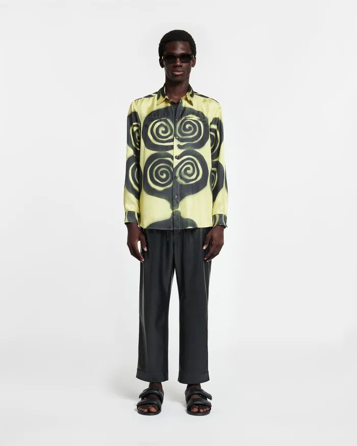 Sebas Printed SilkTwill Shirt Spiral Spray Men Nanushka Tops