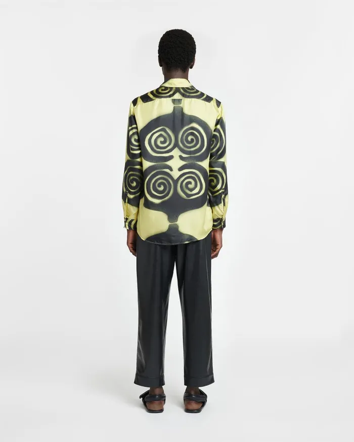 Sebas Printed SilkTwill Shirt Spiral Spray Men Nanushka Tops