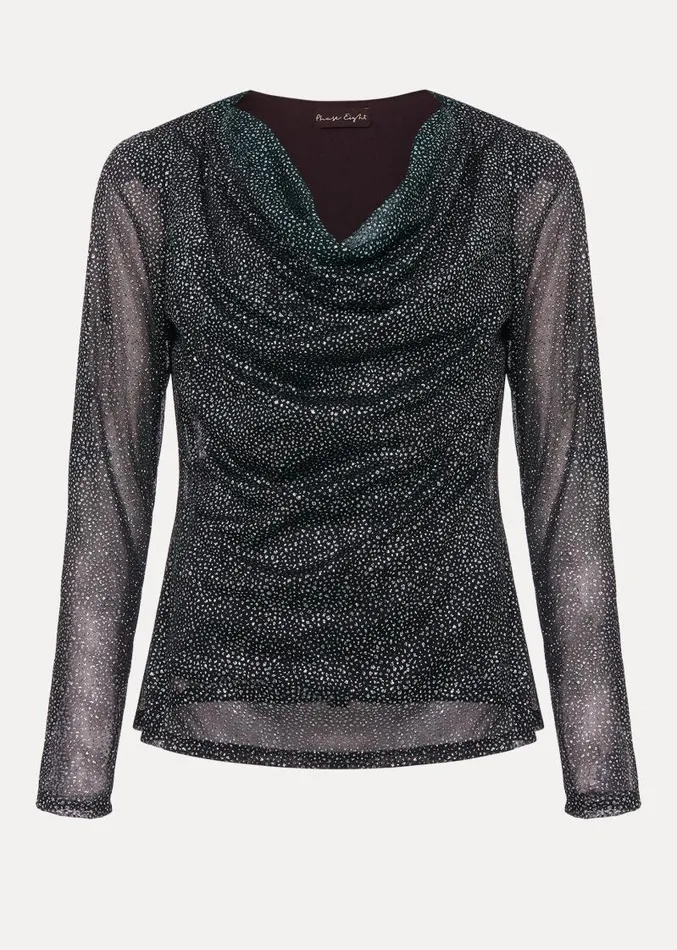 Sera Shimmer Cowl Neck Top Teal Women Phase Eight Tops and TShirts