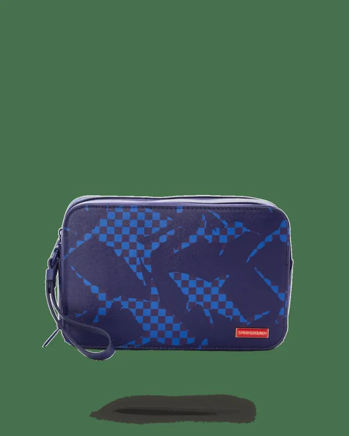 SHARK CHECK BLUE TOILETRY Bags SPRAYGROUND