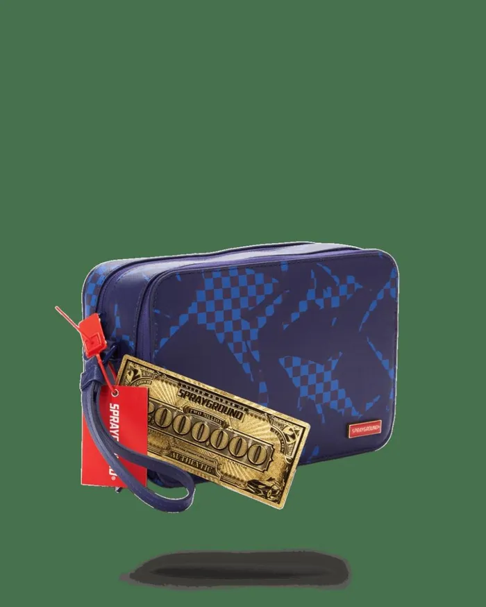 SHARK CHECK BLUE TOILETRY Bags SPRAYGROUND