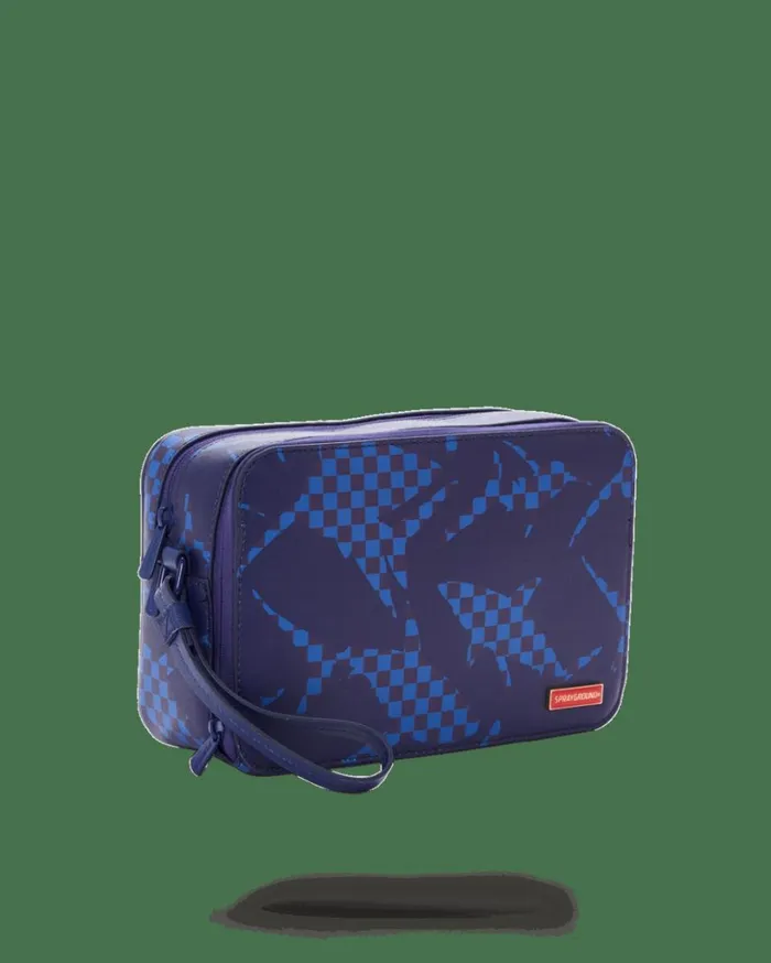 SHARK CHECK BLUE TOILETRY Bags SPRAYGROUND