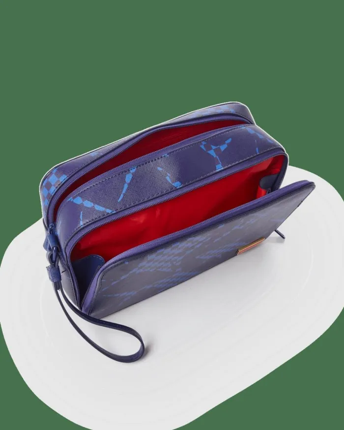 SHARK CHECK BLUE TOILETRY Bags SPRAYGROUND