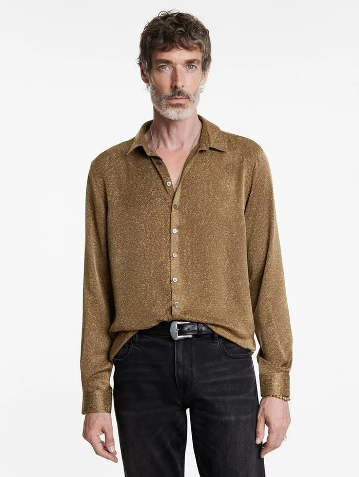 Shirts Men John Varvatos BUCKS SHIRT Flax Heather