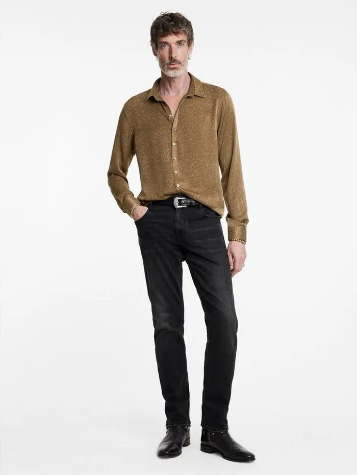 Shirts Men John Varvatos BUCKS SHIRT Flax Heather
