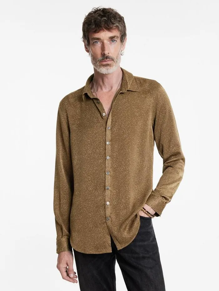 Shirts Men John Varvatos BUCKS SHIRT Flax Heather