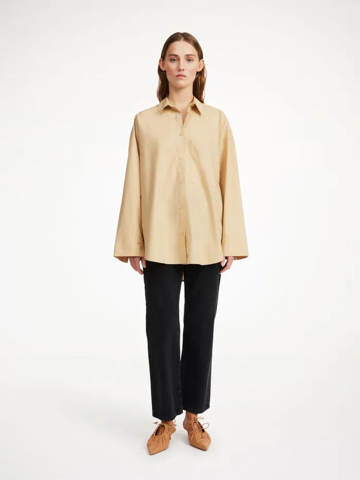 Shirts Women By Malene Birger Derris Organic Cotton Shirt Dark Sand