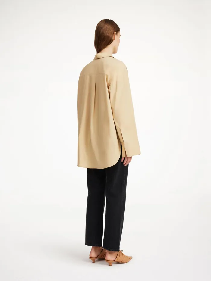 Shirts Women By Malene Birger Derris Organic Cotton Shirt Dark Sand