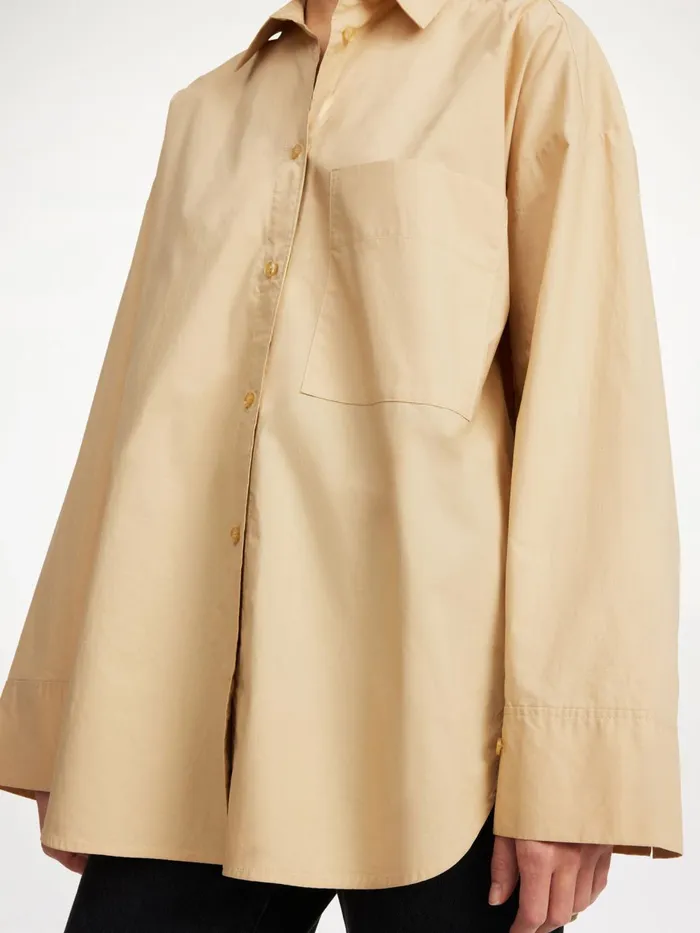 Shirts Women By Malene Birger Derris Organic Cotton Shirt Dark Sand
