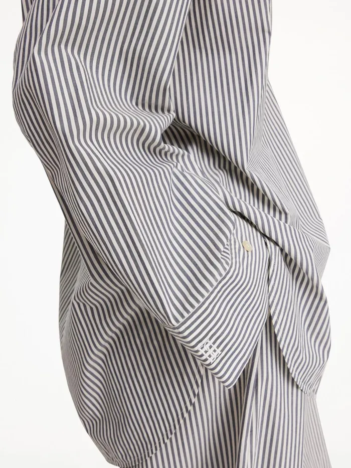 Shirts Women By Malene Birger Derris Organic Cotton Shirt Navy Stripe