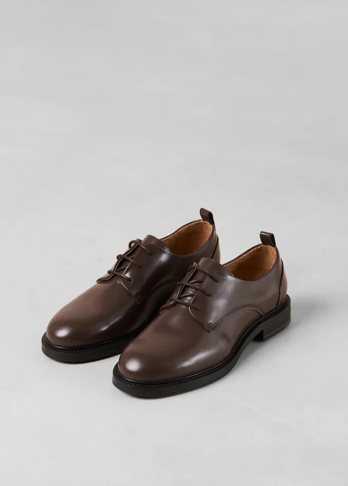 Shoes Women The Frankie Shop Alohas Langston Leather Oxfords 8211 Brown