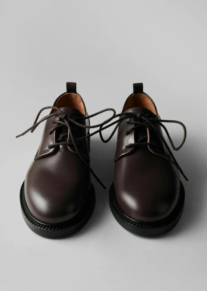 Shoes Women The Frankie Shop Alohas Langston Leather Oxfords 8211 Brown
