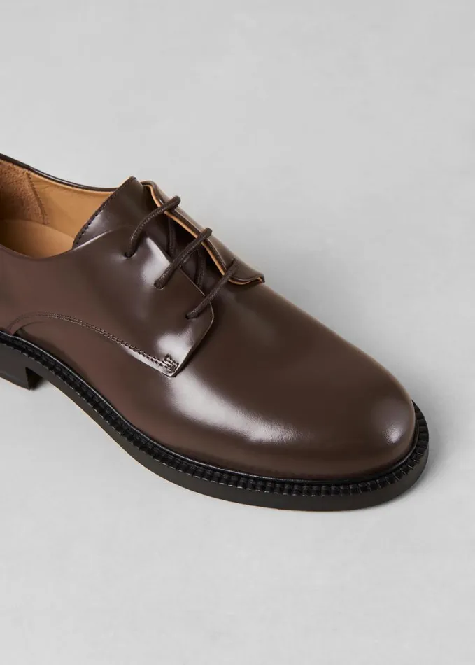 Shoes Women The Frankie Shop Alohas Langston Leather Oxfords 8211 Brown