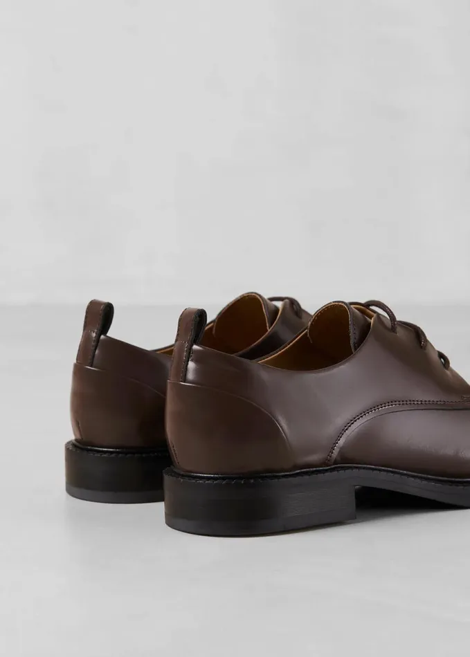 Shoes Women The Frankie Shop Alohas Langston Leather Oxfords 8211 Brown