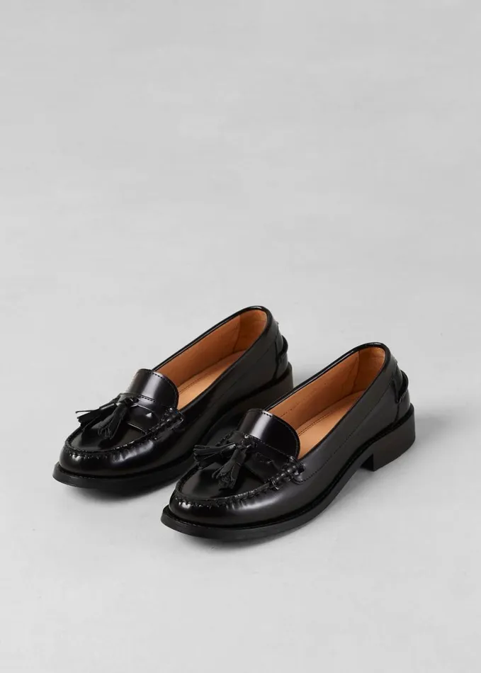 Shoes Women The Frankie Shop Alohas Terrane Leather Loafers 8211 Black