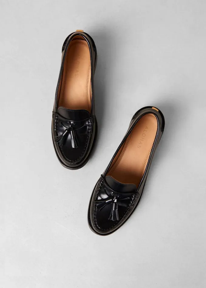 Shoes Women The Frankie Shop Alohas Terrane Leather Loafers 8211 Black