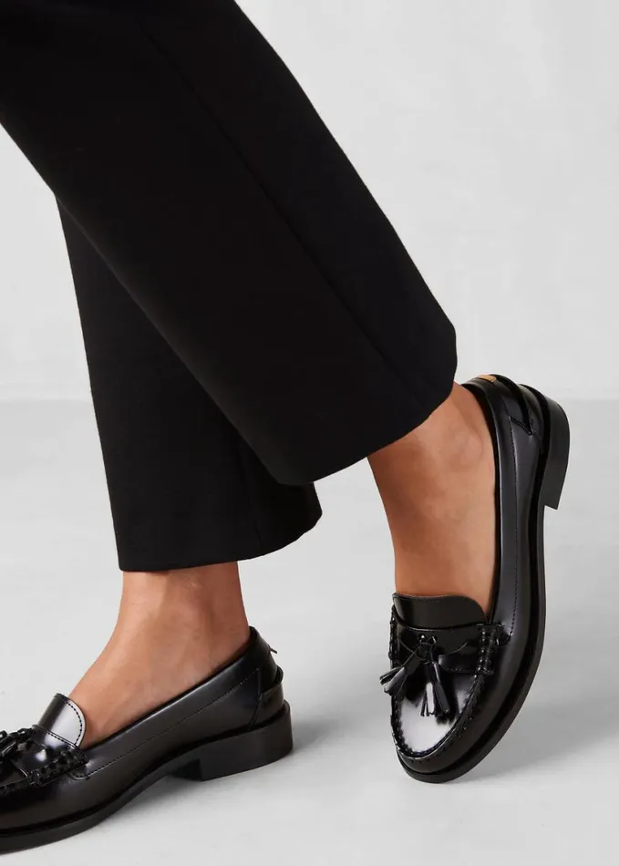 Shoes Women The Frankie Shop Alohas Terrane Leather Loafers 8211 Black