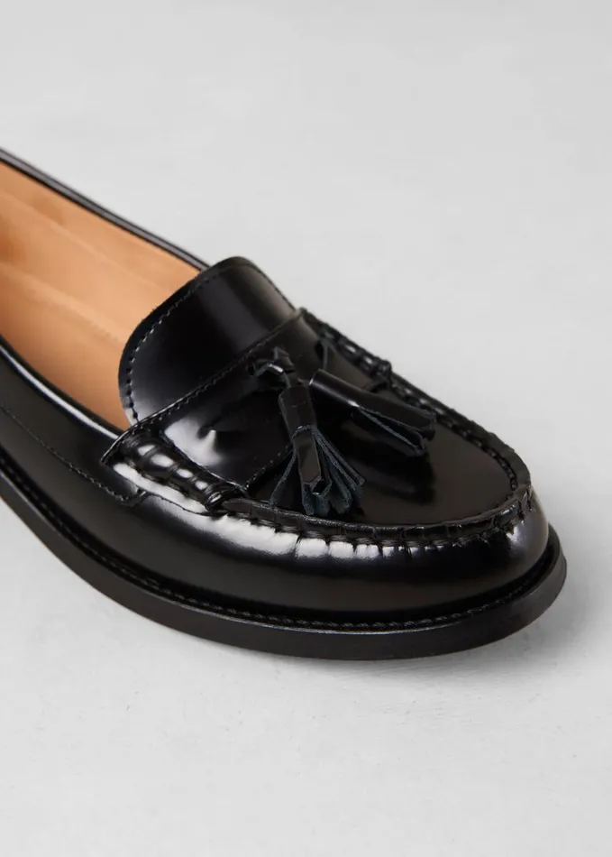 Shoes Women The Frankie Shop Alohas Terrane Leather Loafers 8211 Black