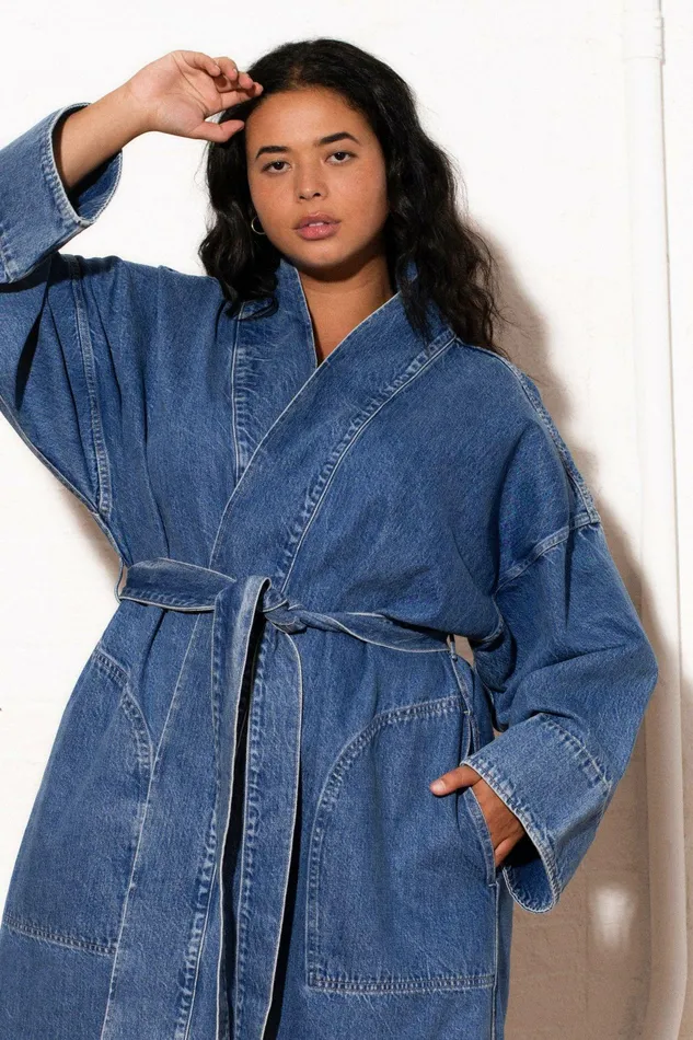 Shop Extended Sizes Mara Hoffman Extended Adrian Jacket Blue Shop Extended Sizes Mara Hoffman Extended Adrian Jacket Blue