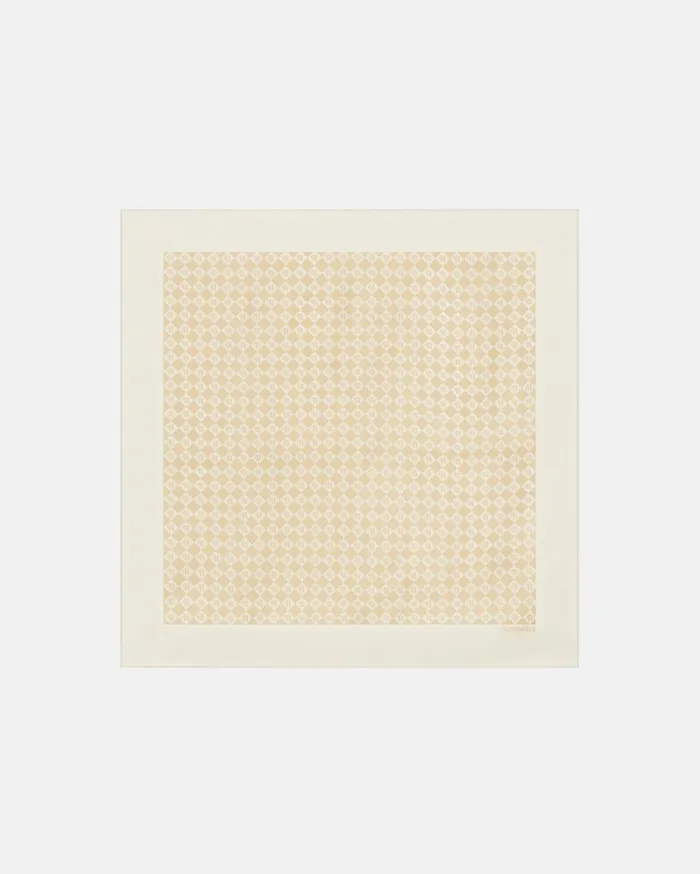 Shoul Printed Silk Scarf Creme Monogram Men Nanushka Scarves