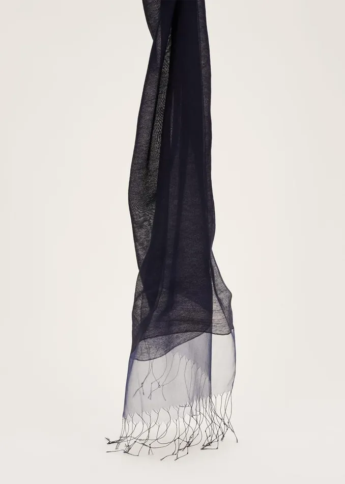 Silk Blend Scarf Navy Women Phase Eight Scarves