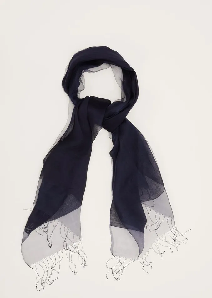 Silk Blend Scarf Navy Women Phase Eight Scarves