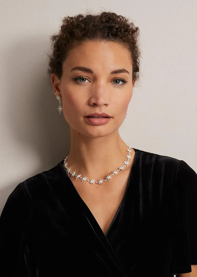 Silver Plated Star Necklace Silver Women Phase Eight Jewellery